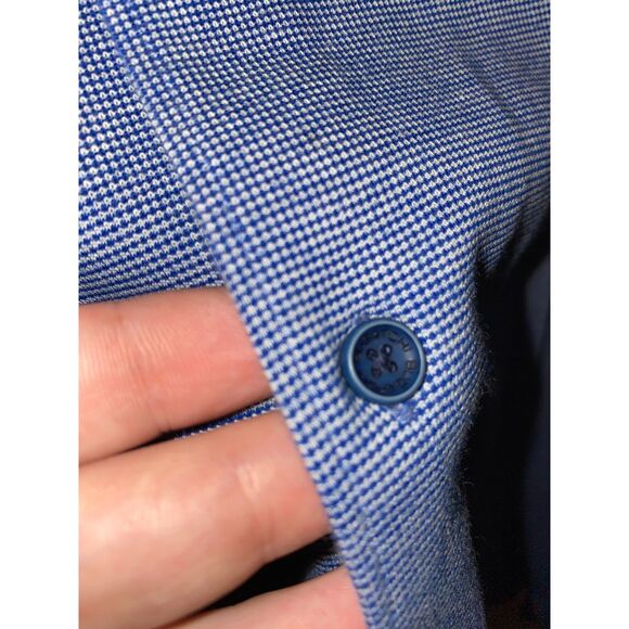 Bugatchi Men's Button Down Shirt Size L Cotton Jersey Blue - Picture 3 of 5